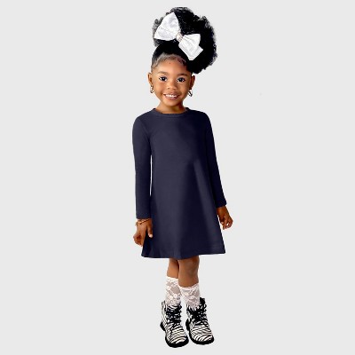 City Threads Long Sleeve Soft 100% Cotton Baby Rib Long Sleeve Dress - USA-Made for Girls/Baby/Toddler