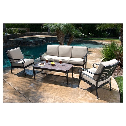 Kent 4 Piece Metal Patio Conversation Furniture Set Target