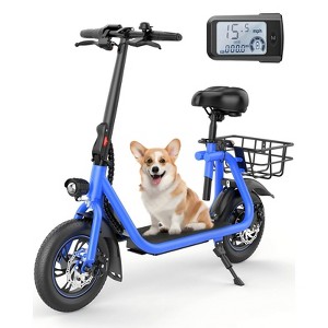 Mastgoal 450W Electric Scooter with Seat for Adults, 12 inch Commuter Electric Scooter with Basket, 280Wh Battery & 21 Mileage - 1 of 4
