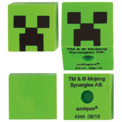 4ct Minecraft Pencil Topper Erasers