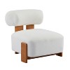 Gulches 27.25" Modern Boucle Lounge Chair, Natural/Beige Upholstered with Solid Wood Frame, Rolled Backrest - 2 of 4