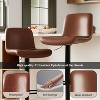 Set of 2 Adjustable Bar Stools, Modern PU Leather Swivel Counter Stools with Back Support, for Kitchen Island, Breakfast Bar, or Home Pub - 4 of 4