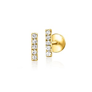 Pure Collection by Ross-Simons Diamond Bar Flat-Back Stud Earrings in 14kt Yellow Gold - 1 of 4