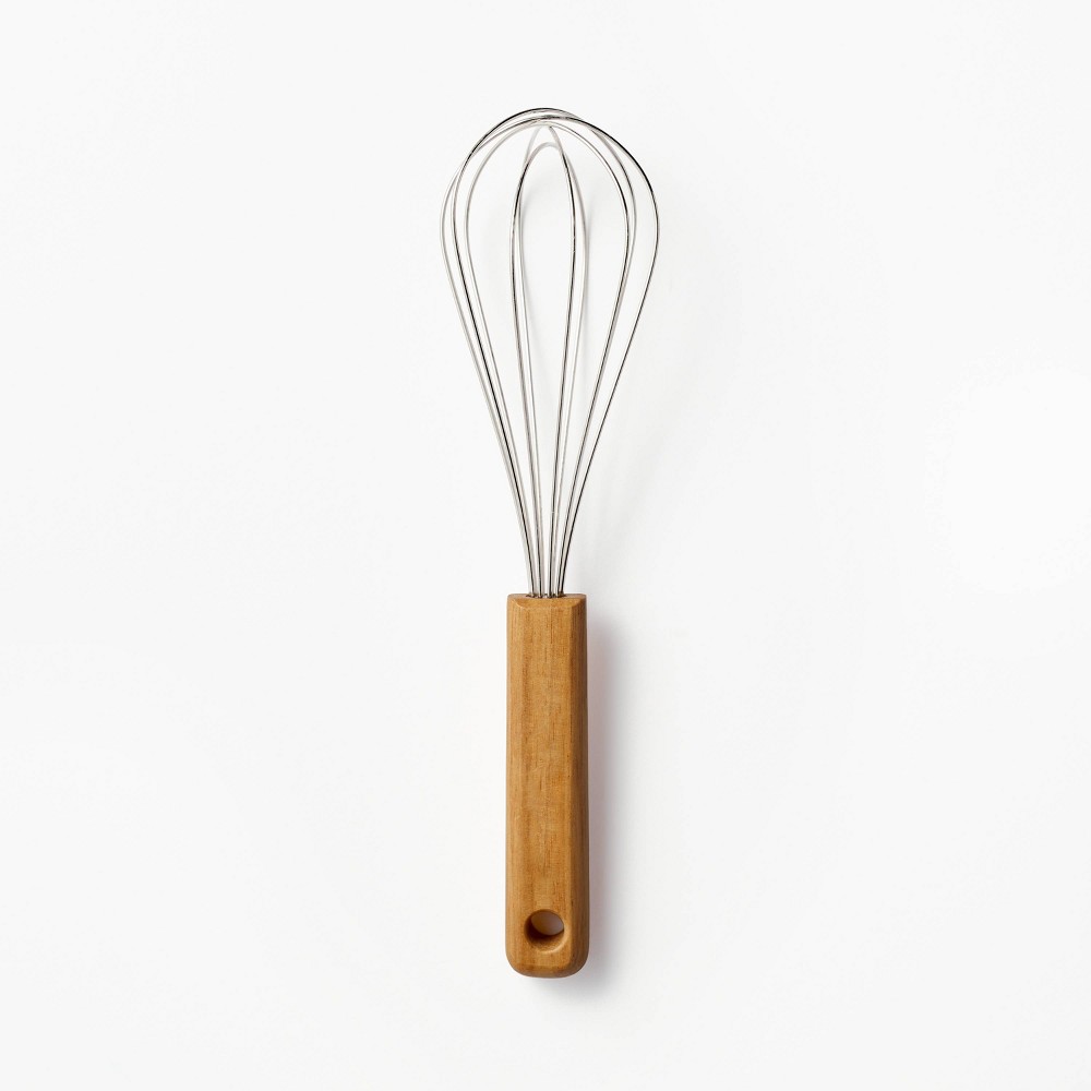 Photos - Other Accessories 9" Stainless Steel Whisk with Wood Handle Brown - Figmint™