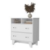 Jump Into Fun Modern Style Two Drawer Dresser With Two Open Shelves, Superior Top, Four Legs Elegant Appearance Easy To Move And Install,For Bedroom - 4 of 4