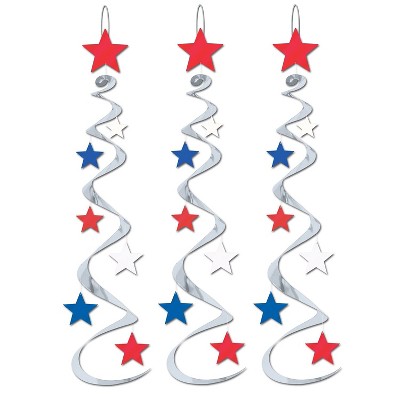 Beistle 30" Star Whirls Red/White/Blue 9/Pack 50059-RSB