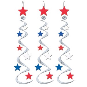 Beistle 30" Star Whirls Red/White/Blue 9/Pack 50059-RSB - 1 of 1
