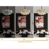 24 in. Modern Chandelier 10-Light 3-Tier Black Round K9 Crystal Chandelier - 3 of 4