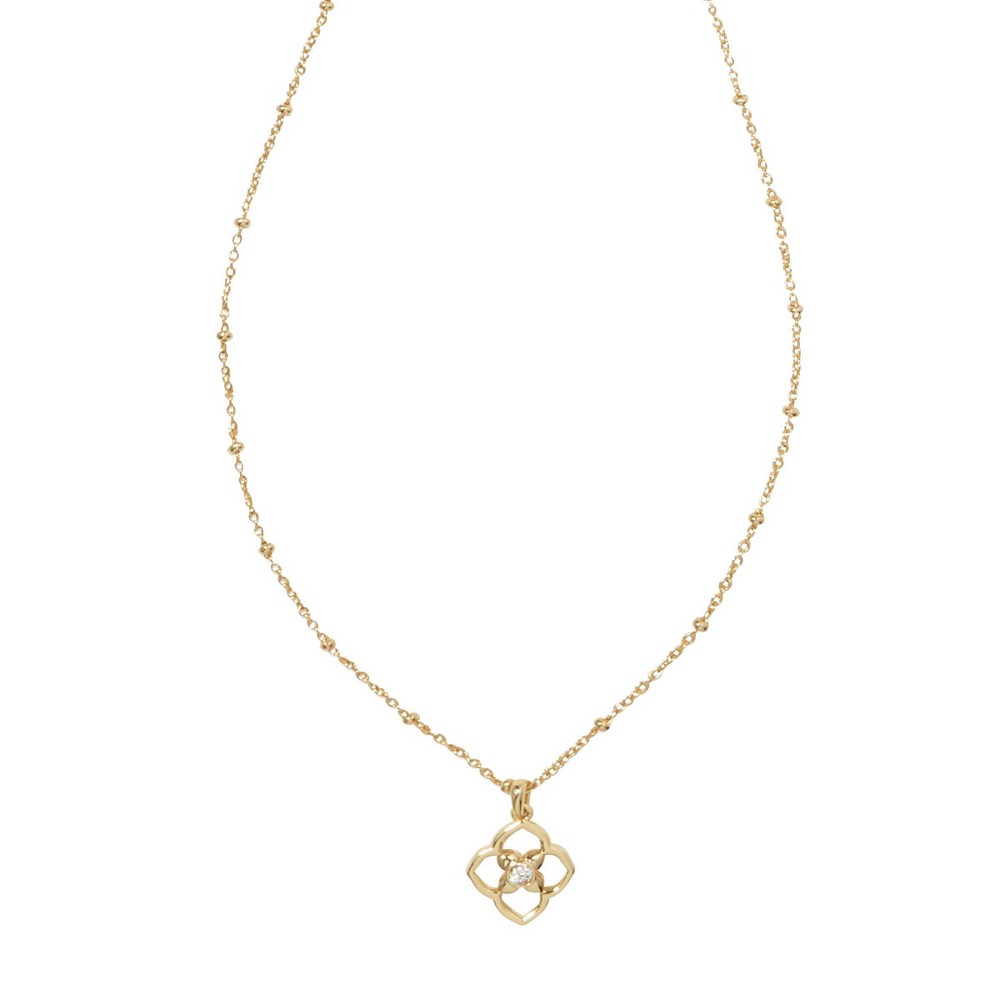 Photos - Pendant / Choker Necklace KENDRA SCOTT Iris 14K Gold Over Brass Pendant Necklace - Gold 