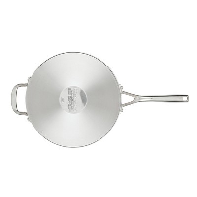 4.5-Quart Brushed Stainless Steel Induction Saute Pan with Lid