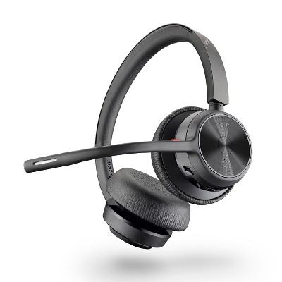 Poly Voyager 4320 UC Wireless Headset (Plantronics) - Headphones with Boom Mic - Connect to PC / Mac via USB-A Bluetooth Adapter, Cell Phone via Bluetooth - Works with Teams, Zoom & More