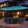 Tangkula 11 PCS Patio Dining Set w/ 15ft Double-Sided Patio Umbrella (Base Included) - 3 of 4