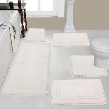 Casual Elegence Collection Cotton Reversible Tufted Set of 5 Bath Rug Set - Home Weavers