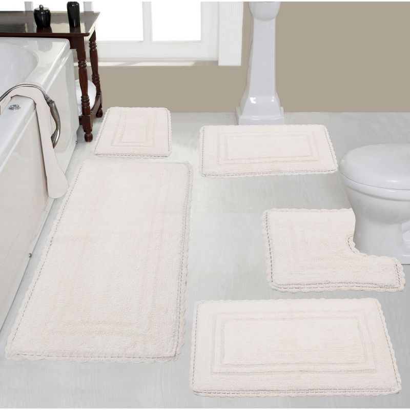 Casual Elegence Collection Cotton Reversible Tufted Set of 5 Bath Rug Set - Home Weavers, 1 of 5