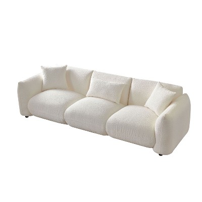 NicBex 102.36 Inch Modern Boucle Couch,3-Seater Sofa with 3 Pillows for Living Room,Office,Apartment
