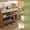 Rattan Shoe Cabinet Storage for Entryway with 4 Flip Drawers and 2 Drawer, Farmhouse Narrow for Entrance Entry Way - 3 of 4