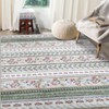 Washable Modern Farmhouse Living Room Bedroom Area Rug, Floral Print Non Slip Floor Carpet for Home Office - 3 of 4
