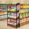 ORRD Heavy-Duty 4-Tier Retail Display Rack with Hooks, 30" Metal Snack & Concession Stand with Shelves for Store, Market, Kitchen - Rustic Brown - 4 of 4