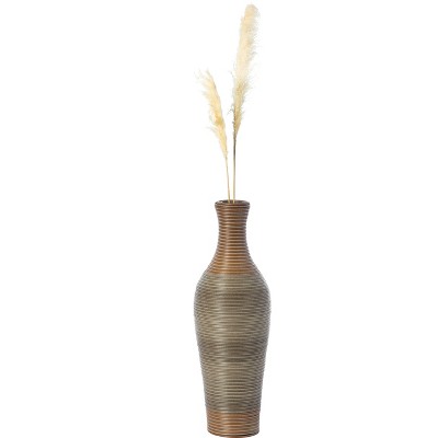 Uniquewise 27 Inch Tall Decorative Artificial Rattan Tabletop Centerpiece Vase