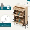 Shoe Storage Cabinet with 2 Flip Doors and Drawers, Natural Rattan Shoe Organizer with Metal Legs and Adjustable Shelf - 3 of 4
