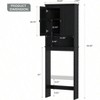 Over Toilet Storage Cabinet, Fluted Panel Doors, Soft Hinges, Black Bathroom Organizer, Space Saver Behind Toilet Rack - 2 of 4