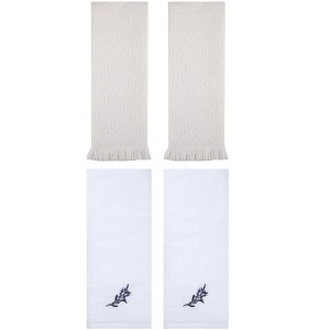 REGALWOVEN 4 Pcs Bathroom Decor Cotton Soft Absorbent Floral Embroidered Hand Towel 13" x 29" - 1 of 4