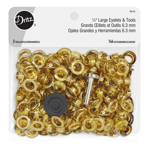 Dritz Extra-Large Eyelets 7/16 10/Pkg-Brass