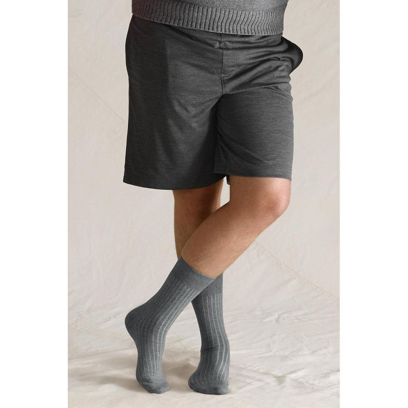 Lands' End Men's Seamless Toe Cotton Rib Dress Socks (3-pack), 2 of 3