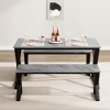 Table with Benches, Dining Table Benches Set for 4, Rectangular Kitchen Table Set with Sturdy Metal Frame, for Kitchen, Dining Room, Apartment - 3 of 4