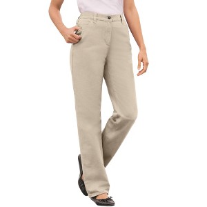 Woman Within Plus Size Tall Perfect Cotton Back Elastic Denim Jean - 1 of 4