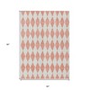 Salmon And Ivory Geometric Washable Indoor Outdoor Area Rug - 3 of 4