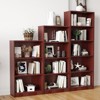 Kumasinova 3-Tier Freestanding Bookshelf with Adjustable Shelves,Elegant Wooden Bookcase Display Storage Organizer for Living Room & Study,Mahogany - 3 of 4