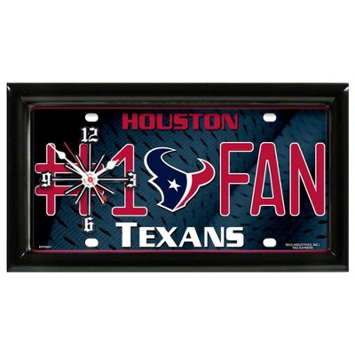 NFL Wall/Desk Analog Clock, #1 Fan with Team Logo - Houston Texans