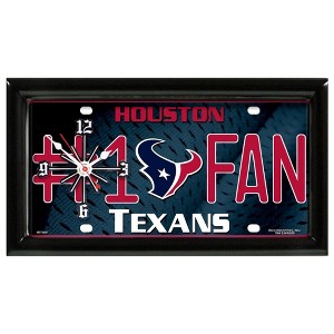 NFL Wall/Desk Analog Clock, #1 Fan with Team Logo - Houston Texans - 1 of 2