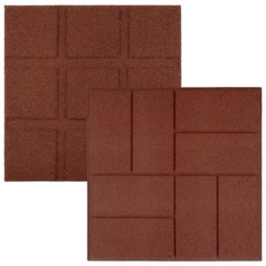 Pure Garden Dual Sided Outdoor Tile Flooring 16"x16" Red 8pk - 1 of 4