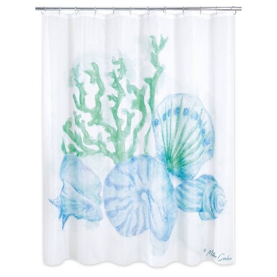 Serene Shells Shower Curtain White - Allure Home Creations