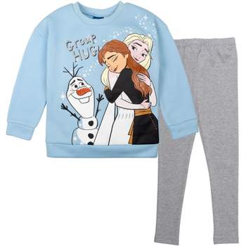 Disney Frozen Princess Anna Elsa Girls Sweatshirt and Leggings Outfit Set Toddler