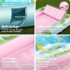 Jasonwell 85" x 57" Inflatable Tanning Pool Lounger Float with Pillow, 4-in-1 Sunbathing Bed, XL-Cyan Pink for Adults & Pool Parties - 3 of 4