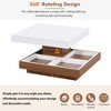 Lirago Modern 360° Rotating Coffee Table with 3 Detachable Trays 2-Tier Farmhouse Wood Center Table Storage Living Room 27.5x27.5" White - 4 of 4