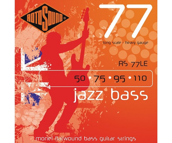 Rotosound RS77LE Heavy Gauge Jazz Bass Monel Flat Wound Strings