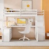NicBex Full Size Loft Bed with Desk Pine Bed Frame with 2 Shelves, 7 Drawers, Stairs and Full Length Guardrail, No Box Spring Required - 2 of 4
