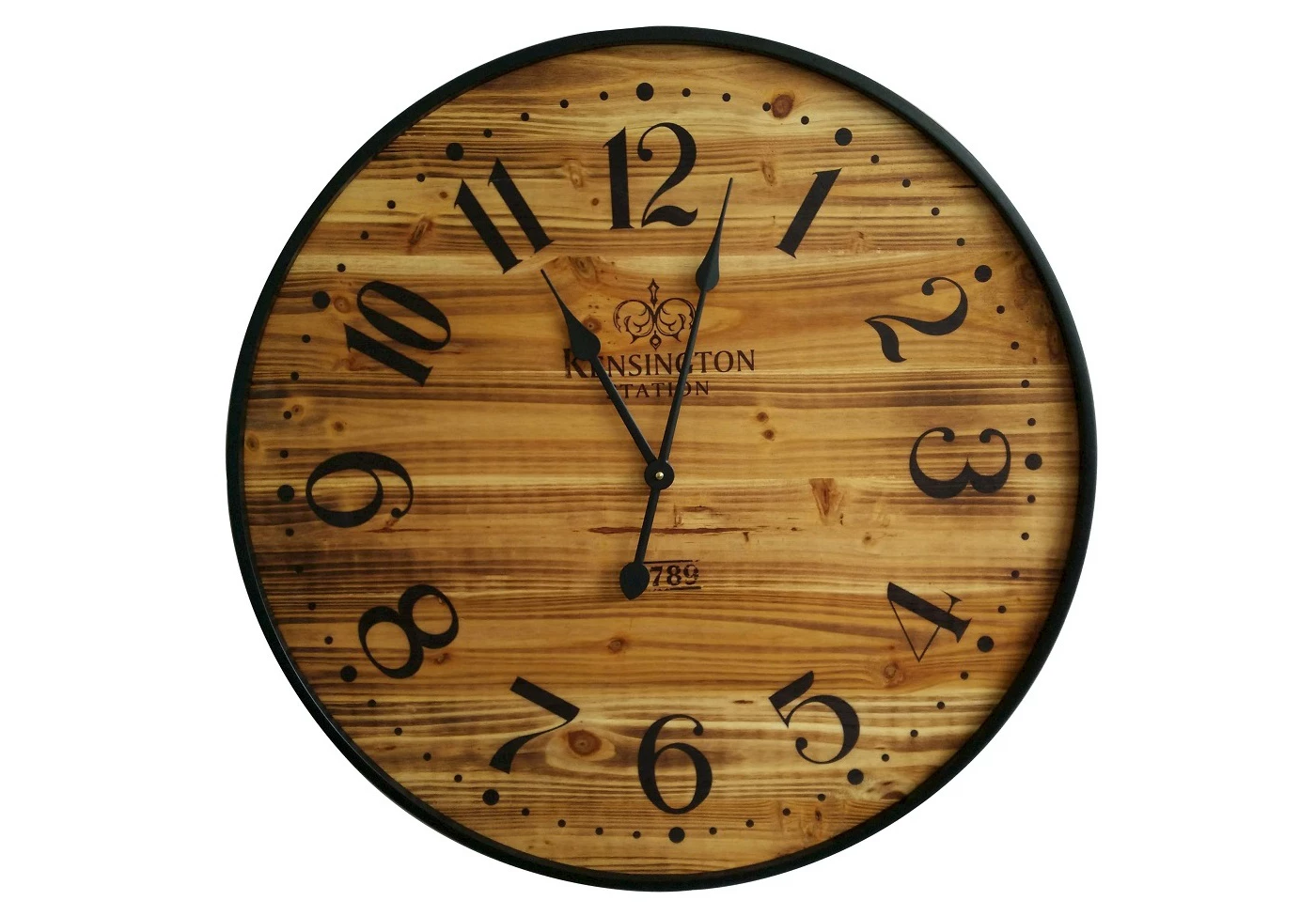 Wood 26" Wall Clock Pine Finish/Black - Threshold⢠- image 1 of 2