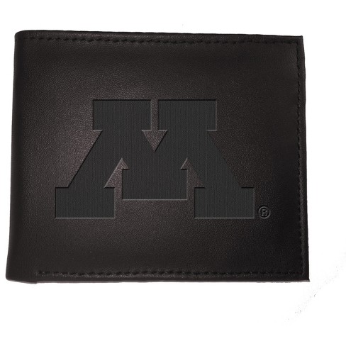 Evergreen NCAA Minnesota Golden Gophers Black Leather Bifold Wallet Officially Licensed with Gift Box