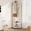 Corner Coat Rack with 3 Storage Shelves, 6 Double Hooks & Spacious Storage Shelf, Corner Hall Tree and Clothes Rack for for Bedroom, Living Room - 3 of 4