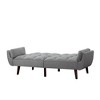 74.5 inch Foam Futon Sofa Bed,Converted Adult Futon Sofa Sleeper with 2 Pillows for Livingroom,Light Gray - 2 of 4