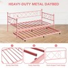Metal Daybed Frame, Twin Size Sofa Bed with Trundle, Heavy Duty Metal Slats Support, Noise Free Design for Small Space, Living Room Bedroom - 4 of 4