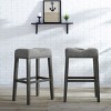 NicBex Set of 2 Bar Stools for Kitchen Island,Modern Counter Bar Stools with Wood Legs,Bar Chairs for Dining Rooms,Kitchens Islands,Tan/Gray - 2 of 4