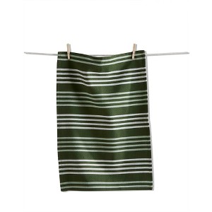 TAG Basket Weave Stripe Dishtowel Green Mlt - 1 of 1