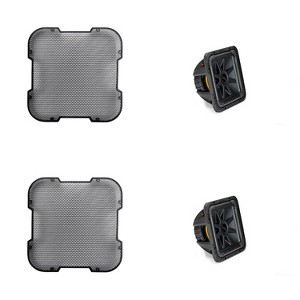 Kicker (2) L7S122 L7S 12" Subwoofer, Dual Voice Coil, 2-Ohm & 52GL712 Grill Bundle - 1 of 4