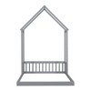 Twin House-shaped Roof Headboard Floor Bed Constructed for Durability - 2 of 3